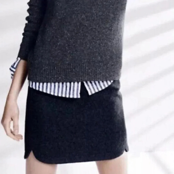 J.crew Shirttail Teal Wool  Blend Mini Skirt - Picture 1 of 11